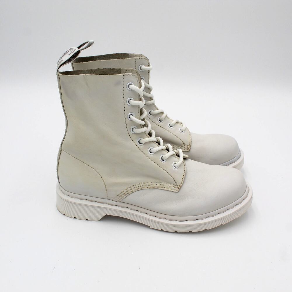 Dr Martens Boots 1460 Pascal Mono Womens 9 White Leather Combat Grunge Work
